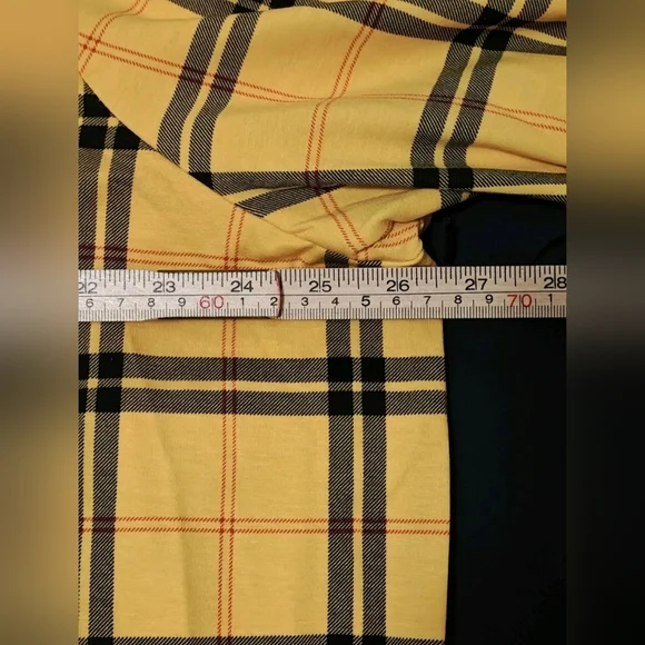 Torrid Betsy Johnson Bomber (3) & Pixie (3R) Luxe Ponte Pant Suit Yellow Plaid - Picture 4 of 15